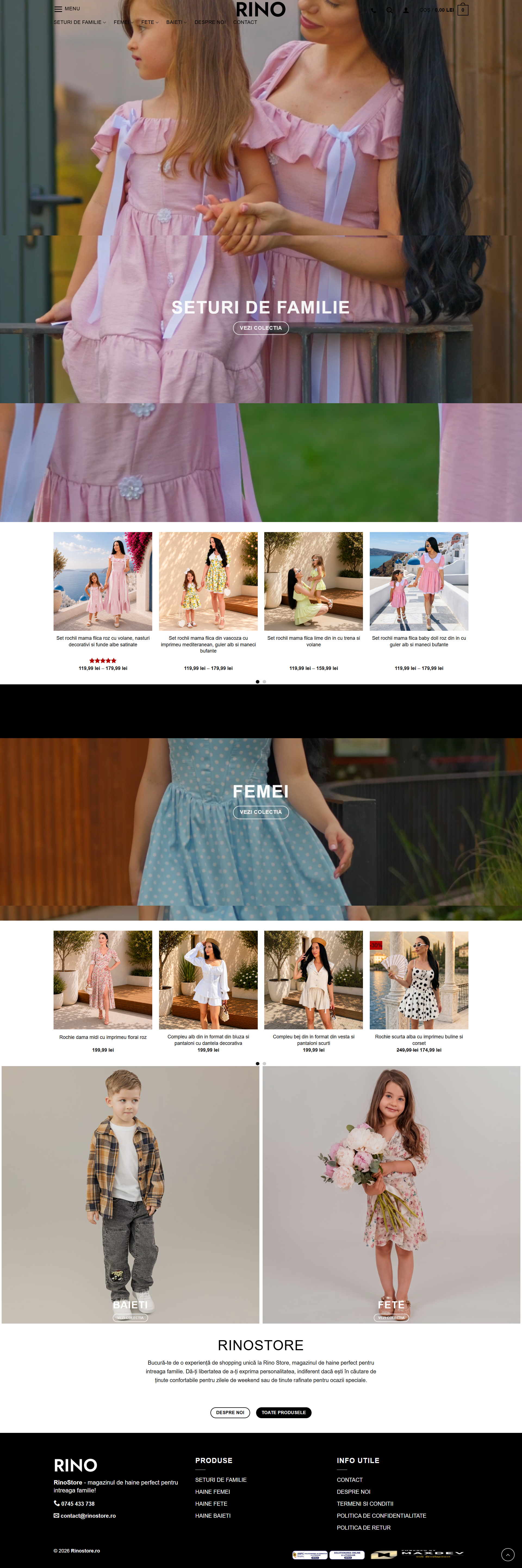 Magazin WooCommerce rinostore.ro, modă pentru întreaga familie
