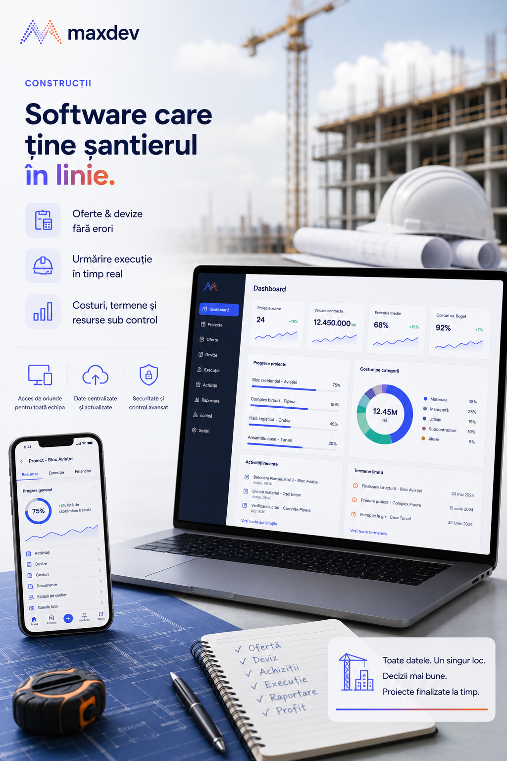 Aplicație pentru o companie de construcții