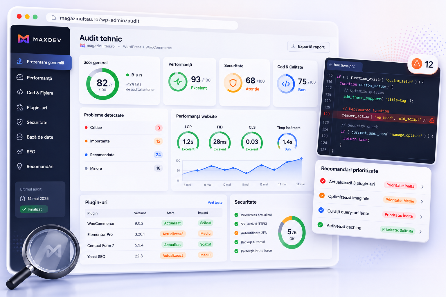 Raport de audit tehnic pentru un magazin WooCommerce